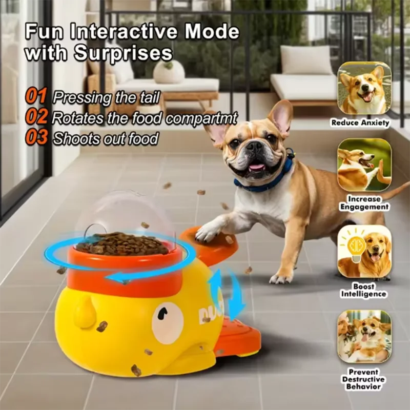 Little yellow duck pet leaking device pet interactive toys educational training device pet feeding device puppy leaking toys by HARMONYA STORE