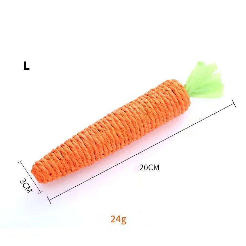 Fun Cat Teething Stick Sound Carrot Cuddle Toy Anti-Bite Scratch Board Pet Supplies for Interactive Entertainment by HARMONYA STORE