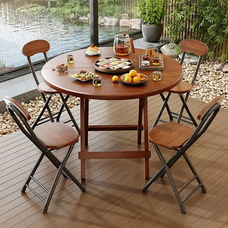 Sturdy Folding Dining Table - No Assembly Needed, Strong Stable Desk for Kitchen, Study & Office, round dining table,small table by DSERS