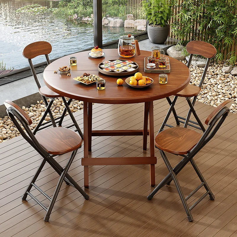 Sturdy Folding Dining Table - No Assembly Needed, Strong Stable Desk for Kitchen, Study & Office, round dining table,small table by HARMONYA STORE
