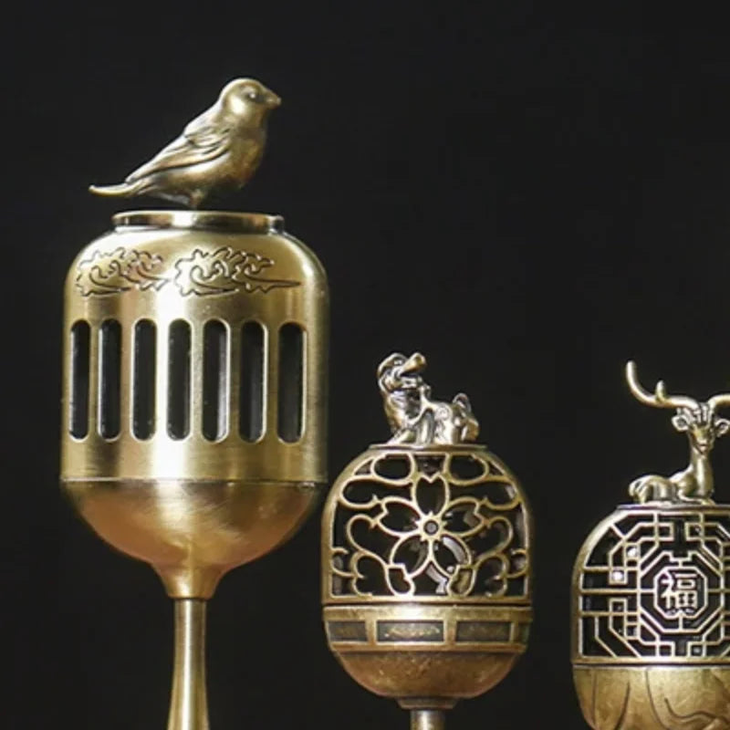 Magpie Hollow Lamp Sandalwood Fragrance Censer Smoking Backflow Incense Holder Tea House Ornaments Study Room Home Decor by HARMONYA STORE