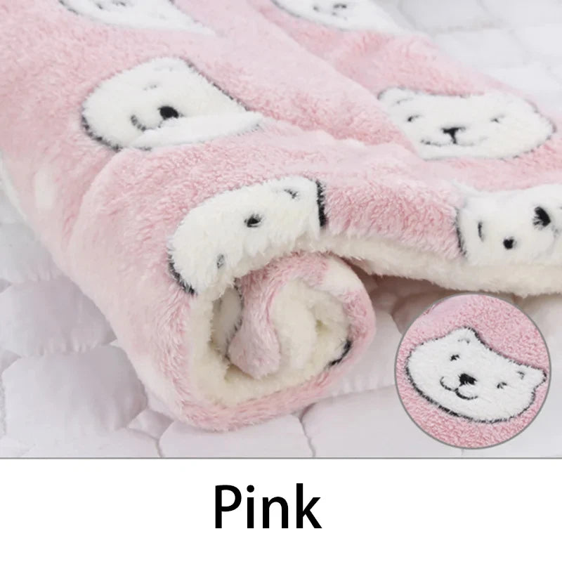 Flannel Pet Sleeping Mat Dog Bed Cat Litter Puppy Bed Dog Sofa Lovely Mattress Cushion for Small Large Dog Blanket For Winter by HARMONYA STORE