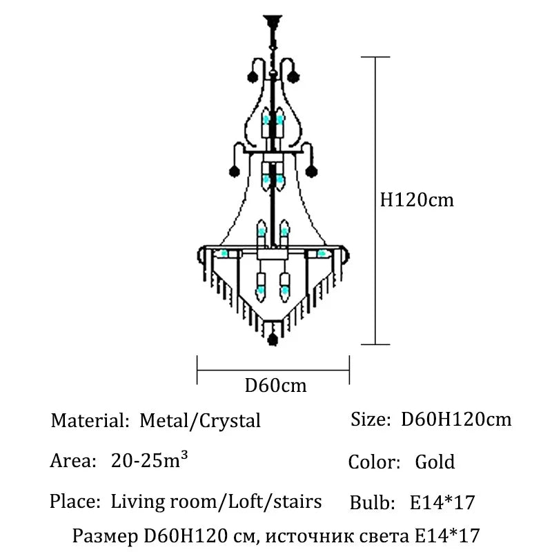 Luxury Crystal Chandeliers Home Decorate Ceiling Chandelier Lustre Duplex Loft Pendant Lights for Living Dining Room Żyrandol by HARMONYA STORE