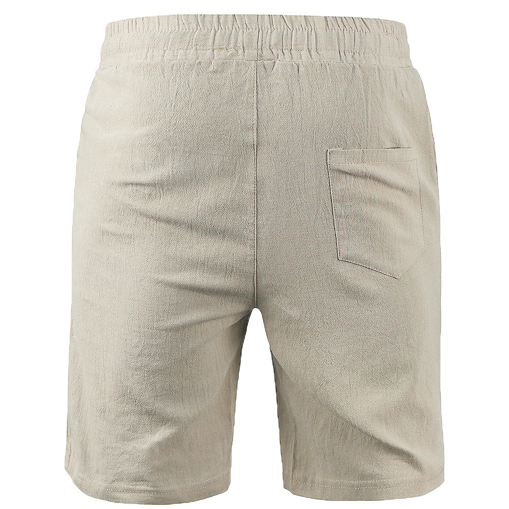 New Men's Cotton Linen Shorts Pants Male Summer Breathable Solid Color Linen Trousers Fitness Streetwear S-3XL by HARMONYA STORE