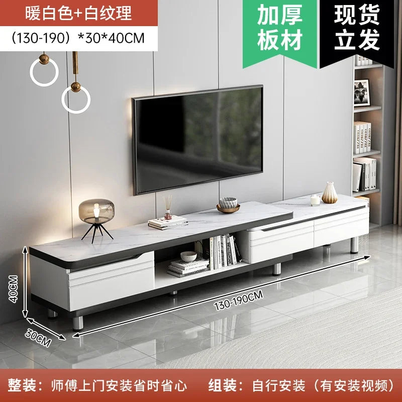 Modern LED TV Stand for Televisions Up Coffee Table Glass Shelves and Drawer Gaming Entertainment Center with Multiple Cabinet by HARMONYA STORE