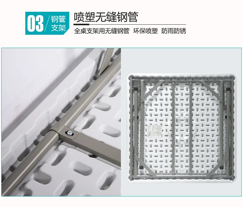 Folding square table, household dining table, square mahjong square table, outdoor portable plastic stall, street stall table by HARMONYA STORE