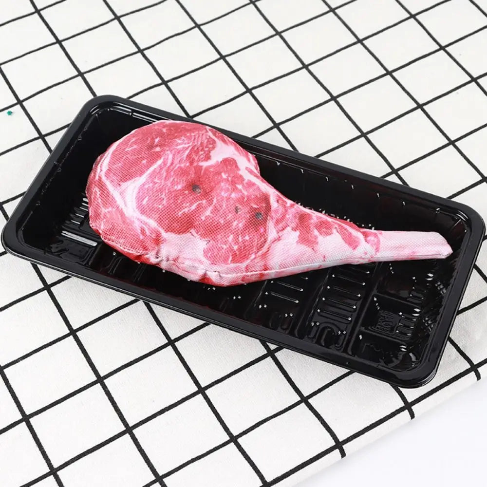 Simulation Squeaky Bone Dog Toys Steak Bite-Resistant Clean Dog Chew Puppy Training Toy Soft Steak Carrot Animal Pet Supplies by HARMONYA STORE