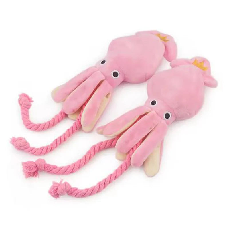 Dog toys; cat toys; sound-emitting cotton rope octopus; durable chew toys for cleaning teeth; interactive pet toys. by HARMONYA STORE