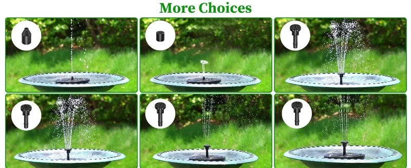 1W/1.5W/2.5W Outdoor Solar Fountain Suitable for Garden Pond Solar Fountain Pump Kit with 6 Nozzles for Garden Decoration by HARMONYA STORE