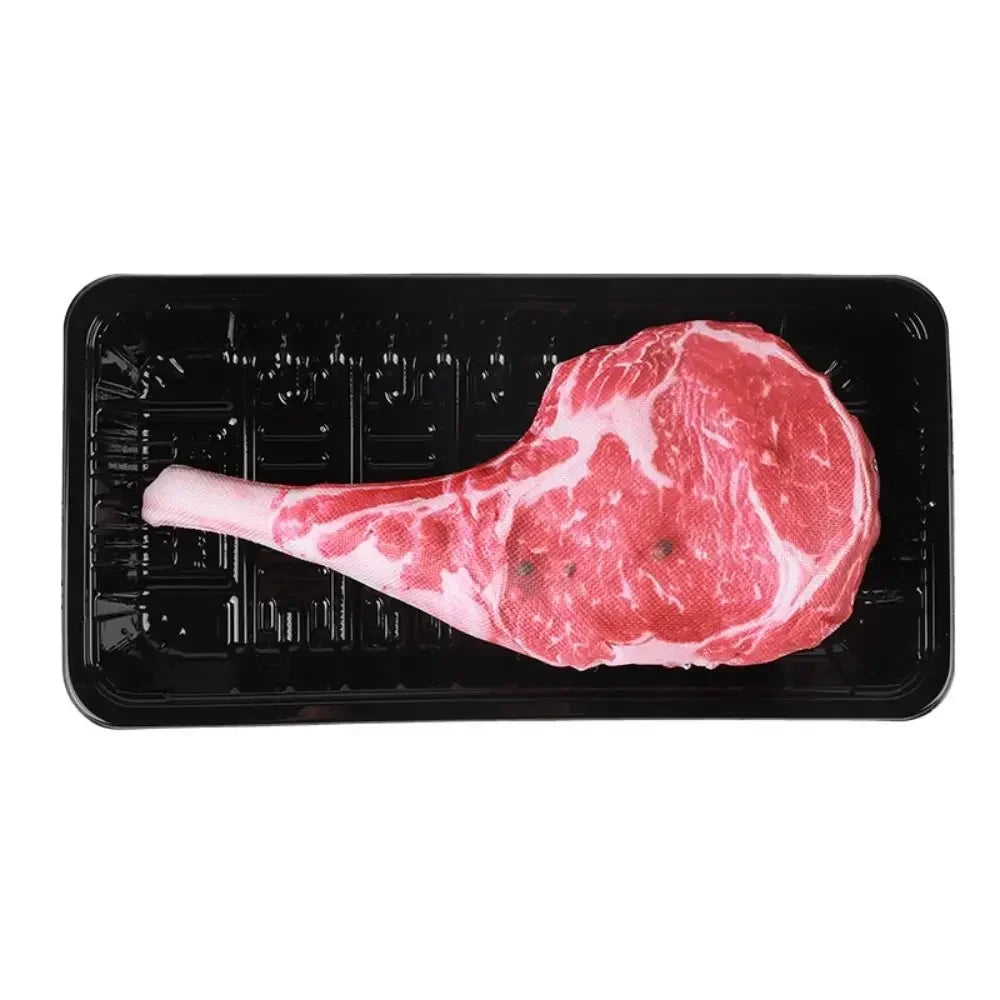 Simulation Squeaky Bone Dog Toys Steak Bite-Resistant Clean Dog Chew Puppy Training Toy Soft Steak Carrot Animal Pet Supplies by HARMONYA STORE