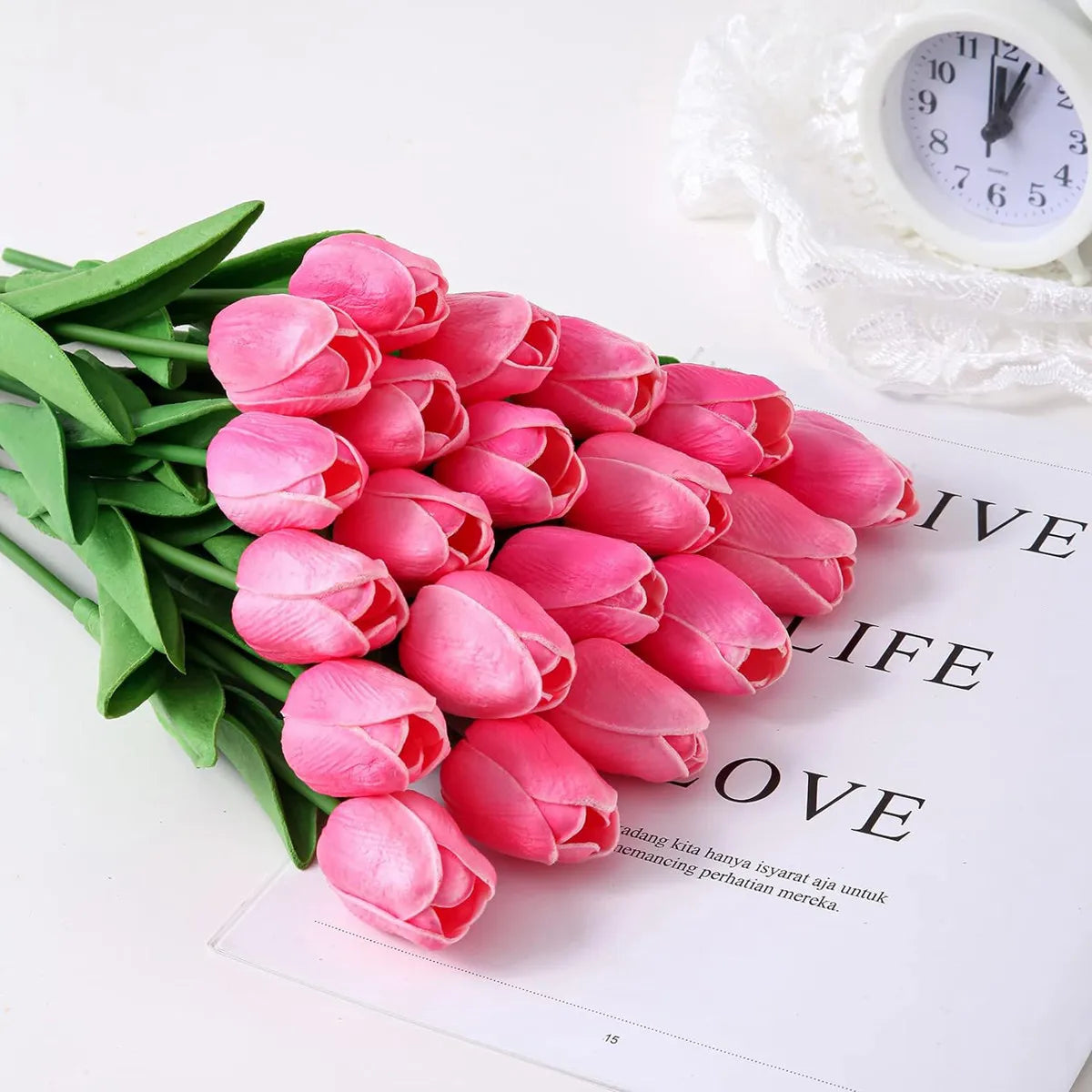 10Pcs Artificial Flower Realistic Touch Tulip Scrapbooking Vase Home Decor Wedding Garden Arch Garland Mother's Day Bouquet diy by HARMONYA STORE