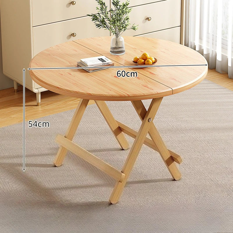 Sturdy Folding Dining Table - No Assembly Needed, Strong Stable Desk for Kitchen, Study & Office, round dining table,small table by HARMONYA STORE