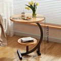 Modern Tiered Round Side Table - Double Layer Storage Accent Table for Living Room & Bedroom | Space-Saving Design by HARMONYA STORE