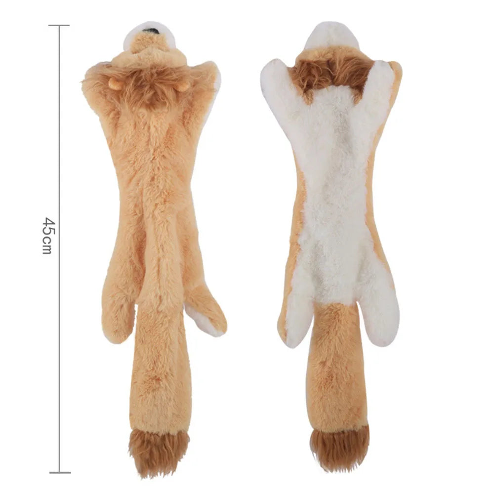 Funny Simulated Animal No Stuffing Dog Toy with Squeakers Durable Stuffingless Plush Squeaky Dog Chew Toy Crinkle Pet Squeak Toy by HARMONYA STORE