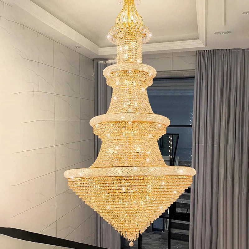 Luxury Crystal Chandeliers Home Decorate Ceiling Chandelier Lustre Duplex Loft Pendant Lights for Living Dining Room Żyrandol by HARMONYA STORE