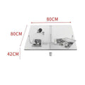 Transparent Square Glass Coffee Table, Stainless Steel Low Table by HARMONYA STORE