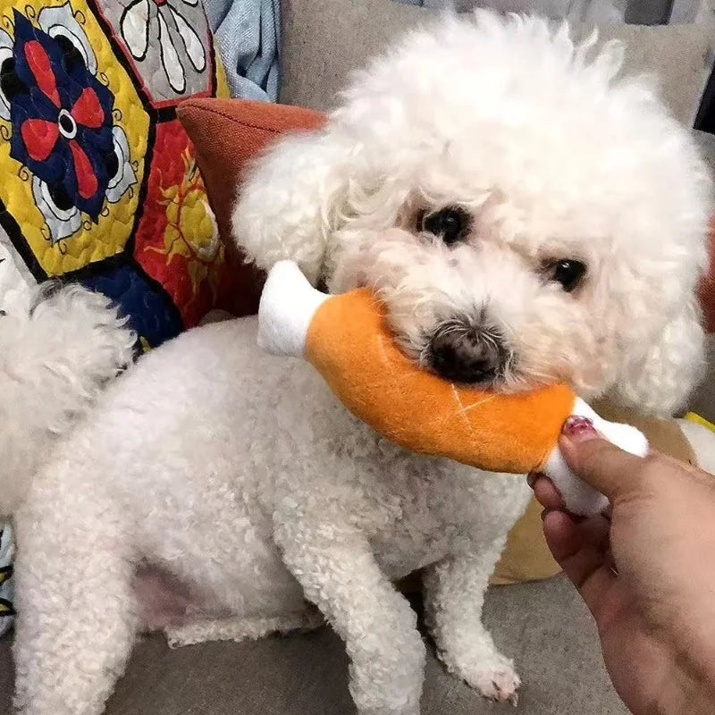 Puppy Squeaker Squeaky Plush Bone Dog Toy - Fun Chew Toy for Teething Pets Molar Training Accessory for Canine Playtime by HARMONYA STORE