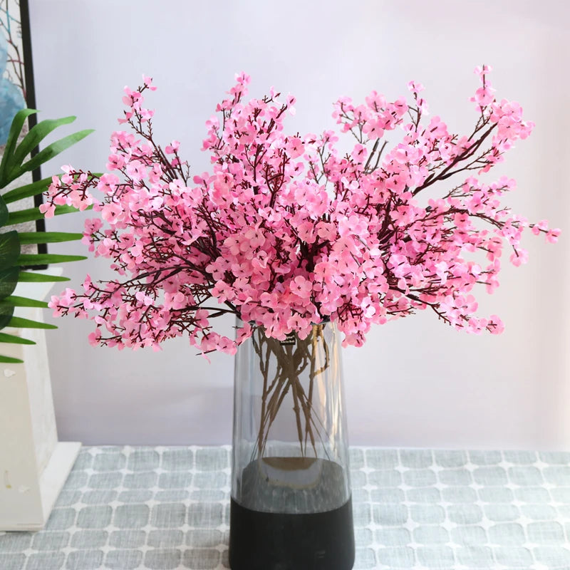 1/4pcs Artificial Flowers Cherry Blossoms Gypsophila Fake Plants DIY Wedding Bouquet Vases for Home Decor Faux Festival Branch by HARMONYA STORE