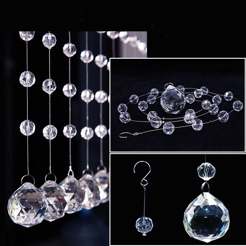 10 Strings Acrylic Bead Curtain Wedding Arrangement Crystal Decoration Home Decorate Pendant Window Stage Crystal Pendant by HARMONYA STORE