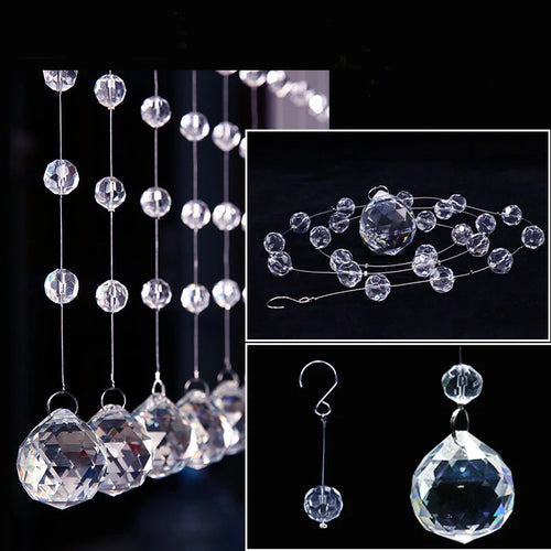 10 Strings Acrylic Bead Curtain Wedding Arrangement Crystal Decoration Home Decorate Pendant Window Stage Crystal Pendant by HARMONYA STORE