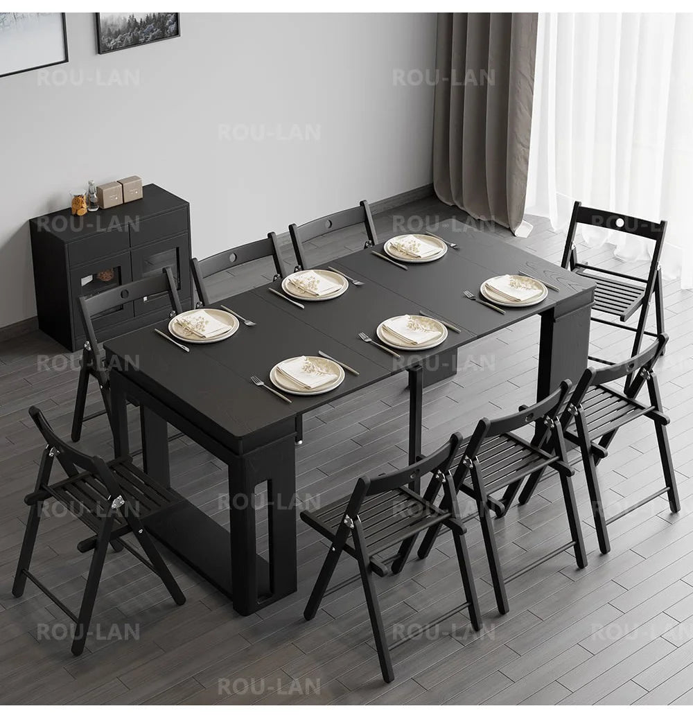 Modern Extendable Dining Table Rectangle Sideboard With Storage by HARMONYA STORE