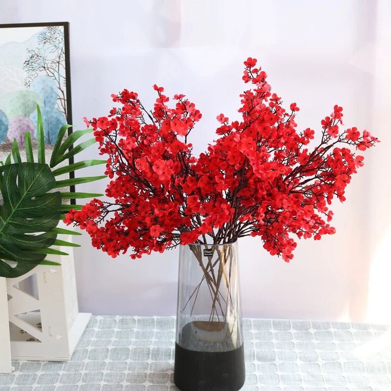 1/4pcs Artificial Flowers Cherry Blossoms Gypsophila Fake Plants DIY Wedding Bouquet Vases for Home Decor Faux Festival Branch by HARMONYA STORE