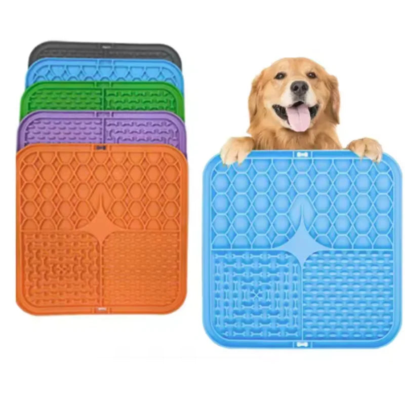 Pet Lick Silicone Mat Dogs Pet Slow Food Plate for Dog Bathing Distraction Silicone Dog Sucker Food Training Dog Feeder Supplies by HARMONYA STORE