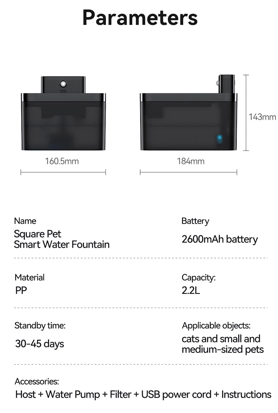 ROJECO Wireless Automatic Cat Water Fountain 2600mAh Pet Water Dispenser For Dog Cat Infrared Sensor Smart Pet Drinkier Fountain by HARMONYA STORE