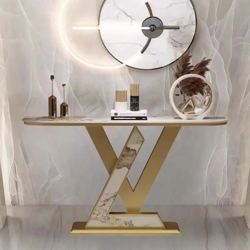 Beauty Minimalist Console Table Luxury Aesthetic Marble Simple Console Table Hallway Glamour Tisch Wohnzimer Home Furniture by HARMONYA STORE