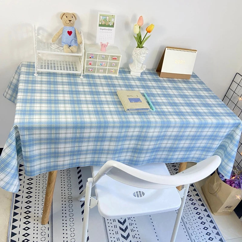 Plaid Tablecloth Table Cloth Desk Mat Dust-proof Dining Table Cloth Furniture Protector Picnic Mat Tapete Dressing Table Mat by HARMONYA STORE