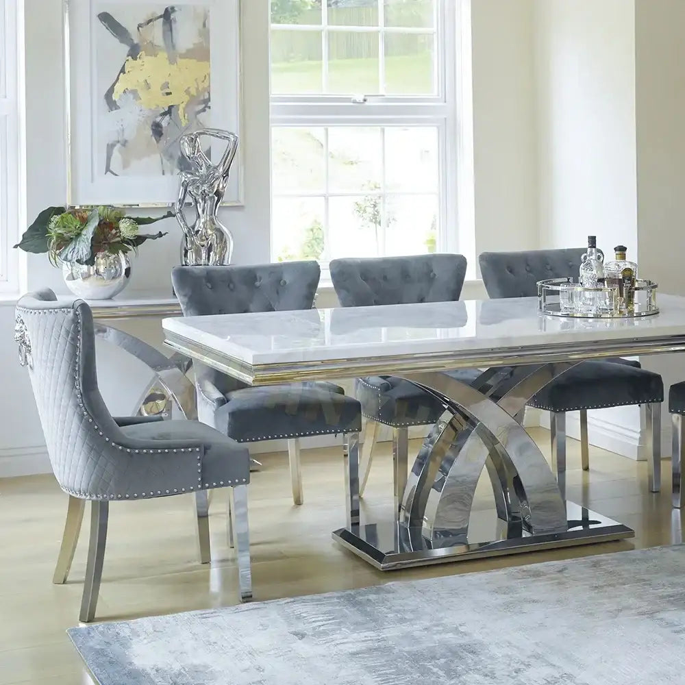Modern Dining Table Set 6 Seater Marble Table Luxury Dining Tables Living Room, Furniture by DSERS
