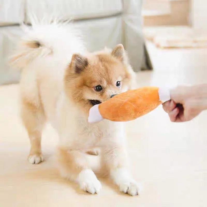 Puppy Squeaker Squeaky Plush Bone Dog Toy - Fun Chew Toy for Teething Pets Molar Training Accessory for Canine Playtime by HARMONYA STORE