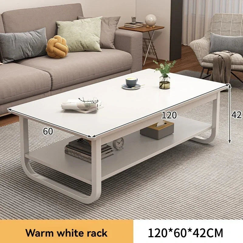 Modern minimalist coffee table, small apartment, living room, sofa, nearby balcony, tea table, rental room, rectangular tea tabl by HARMONYA STORE
