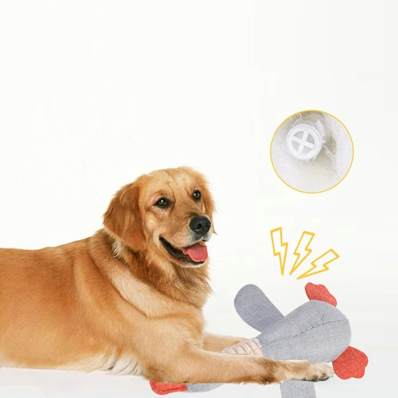 Puppy Squeaker Squeaky Plush Bone Dog Toy - Fun Chew Toy for Teething Pets Molar Training Accessory for Canine Playtime by HARMONYA STORE