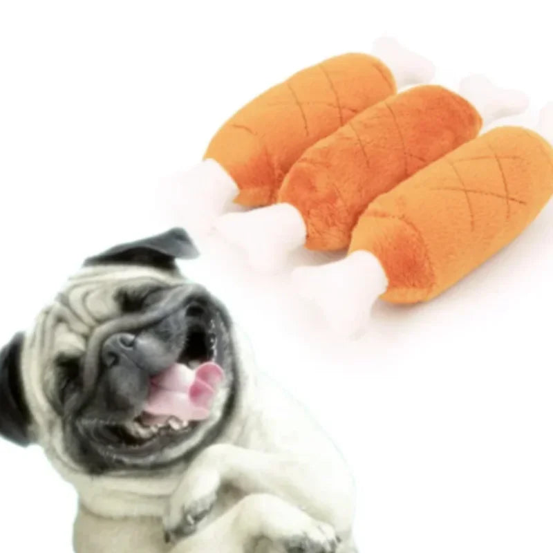 Puppy Squeaker Squeaky Plush Bone Dog Toy - Fun Chew Toy for Teething Pets Molar Training Accessory for Canine Playtime by HARMONYA STORE