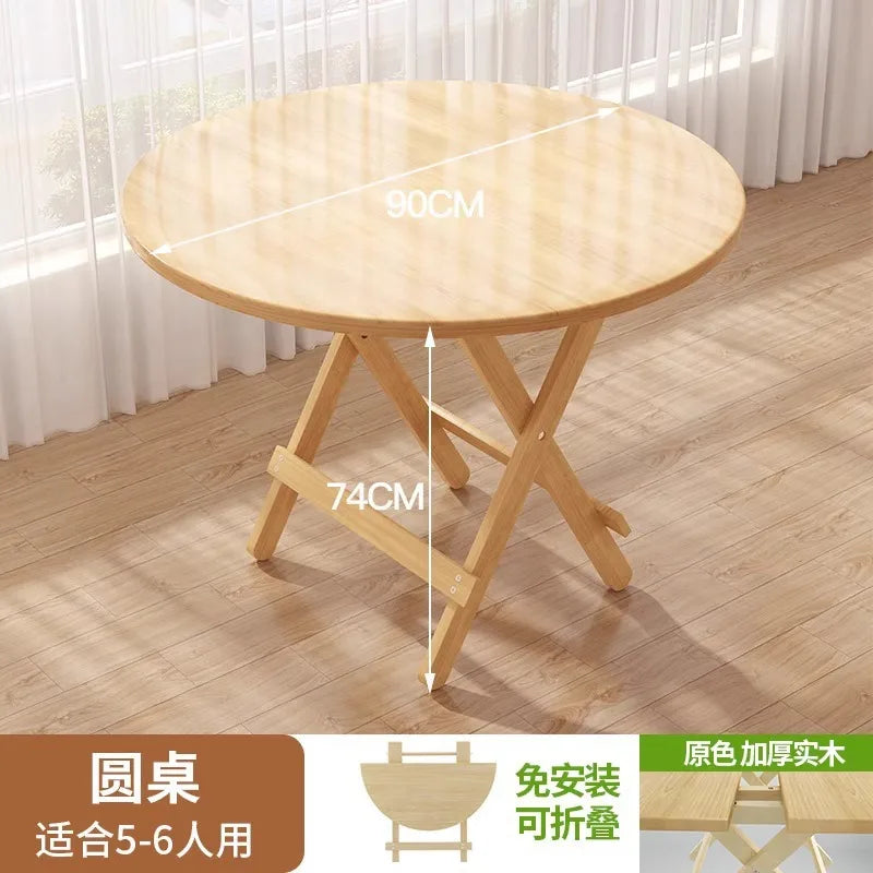 Solid Wood Rectangular Foldable Table Portable Dining Table for Home Small Apartment Balcony Bay Window Study Picnic Desk by HARMONYA STORE