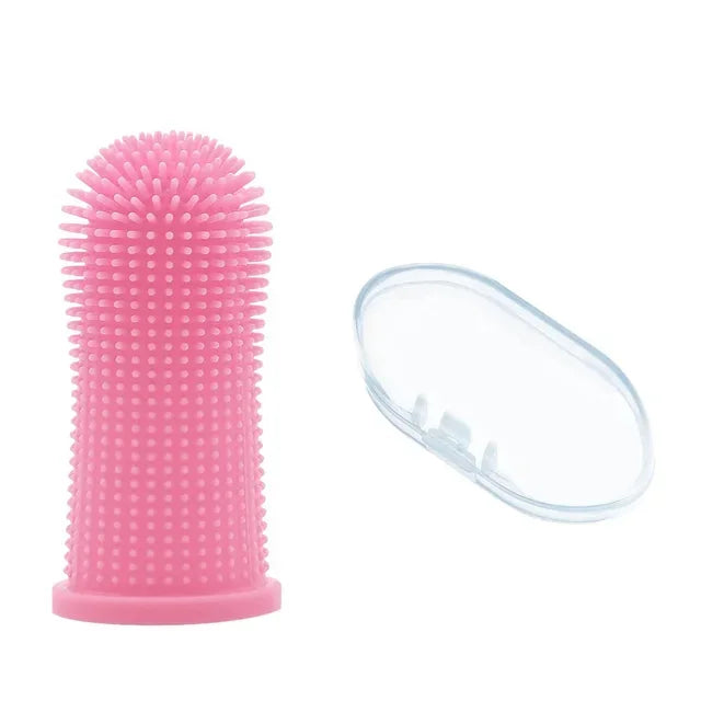 Dog Super Soft pet Finger Toothbrush Teeth Cleaning Breath Care Nontoxic Silicone Tooth Brush Cat dog toothbrush pet products by HARMONYA STORE