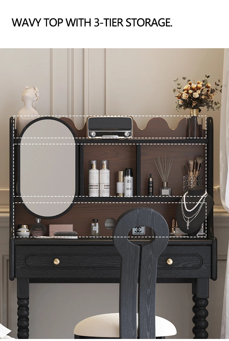 Modern Popular Design Ins Large Luxury Dressing Table with Mirror and Drawers Professional Makeup Table by HARMONYA STORE