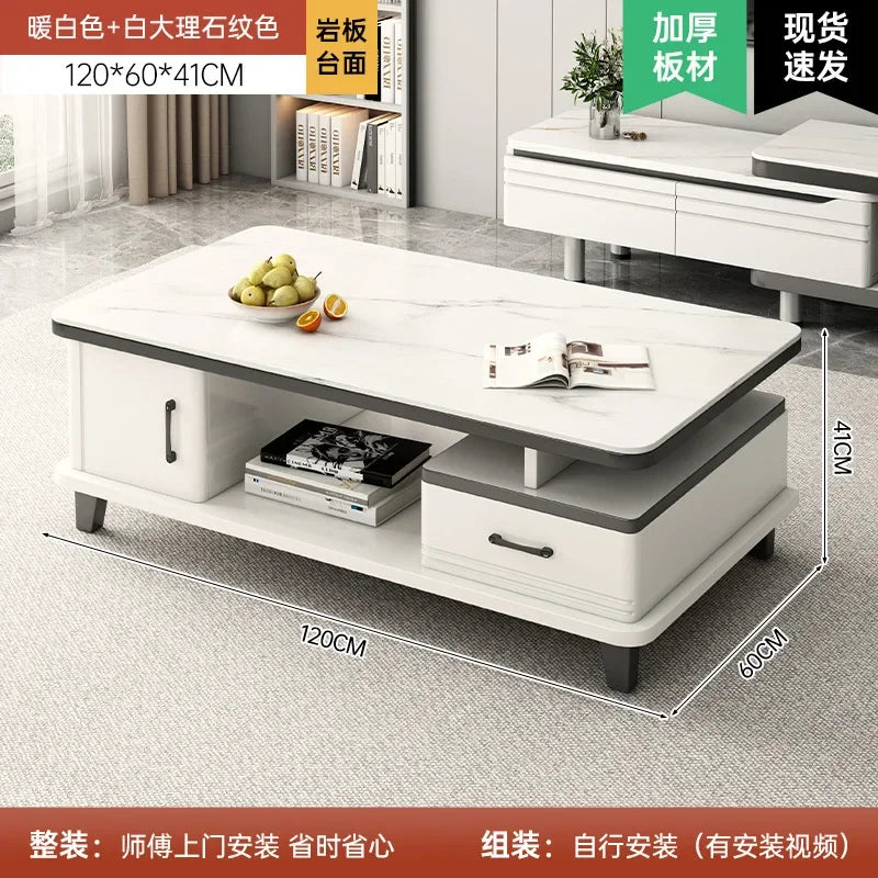 Modern LED TV Stand for Televisions Up Coffee Table Glass Shelves and Drawer Gaming Entertainment Center with Multiple Cabinet by HARMONYA STORE