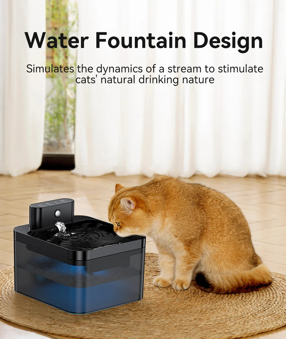 ROJECO Wireless Automatic Cat Water Fountain 2600mAh Pet Water Dispenser For Dog Cat Infrared Sensor Smart Pet Drinkier Fountain by HARMONYA STORE
