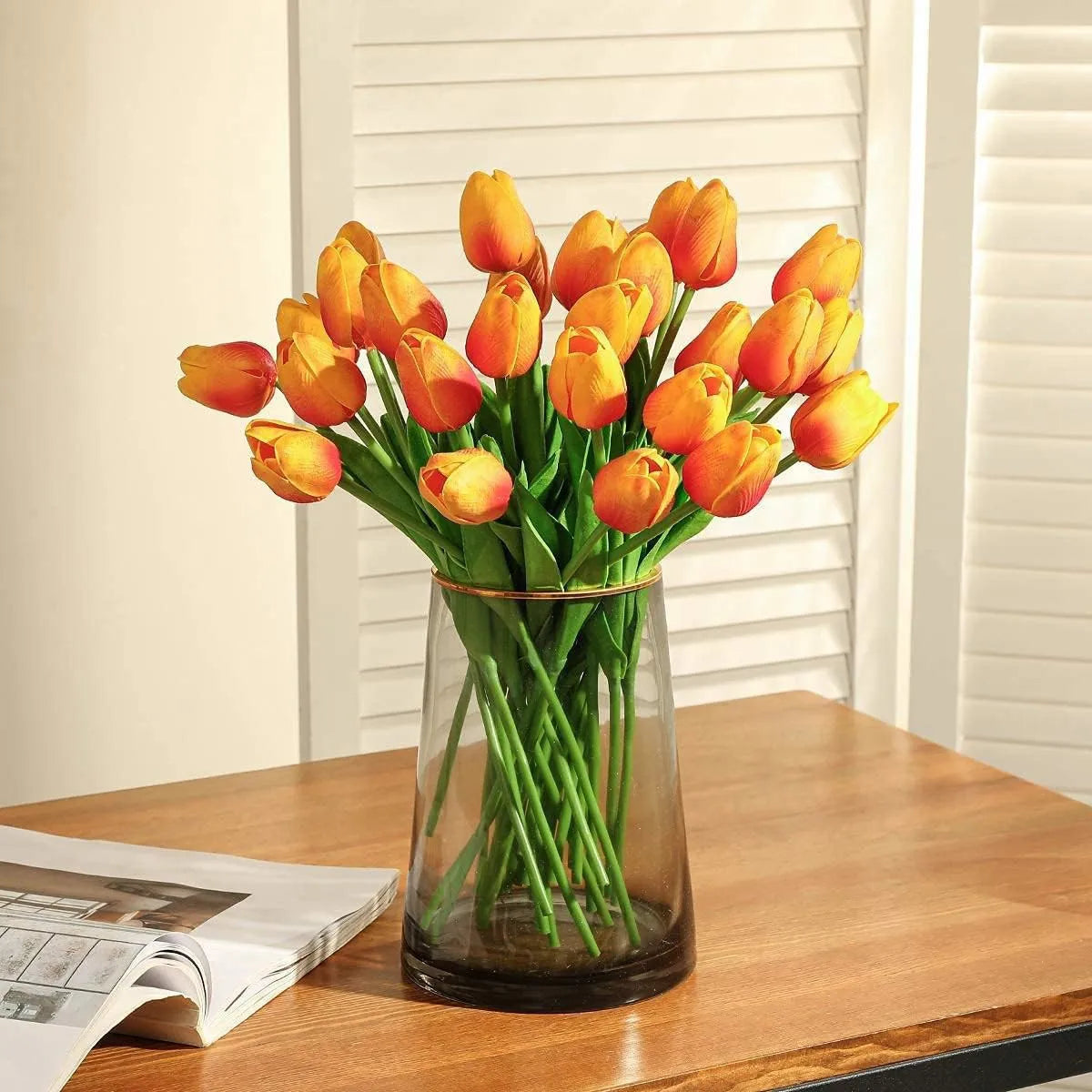 10Pcs Artificial Flower Realistic Touch Tulip Scrapbooking Vase Home Decor Wedding Garden Arch Garland Mother's Day Bouquet diy by HARMONYA STORE