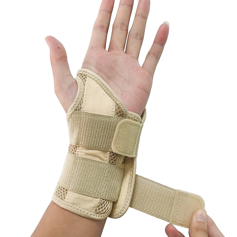 Adjustable Soft Wristbands Protector for Fitnes Gym Accessories Metal Wrist Splint Injury Pain Relief Carpal Tunnel Wrist Brace by HARMONYA STORE