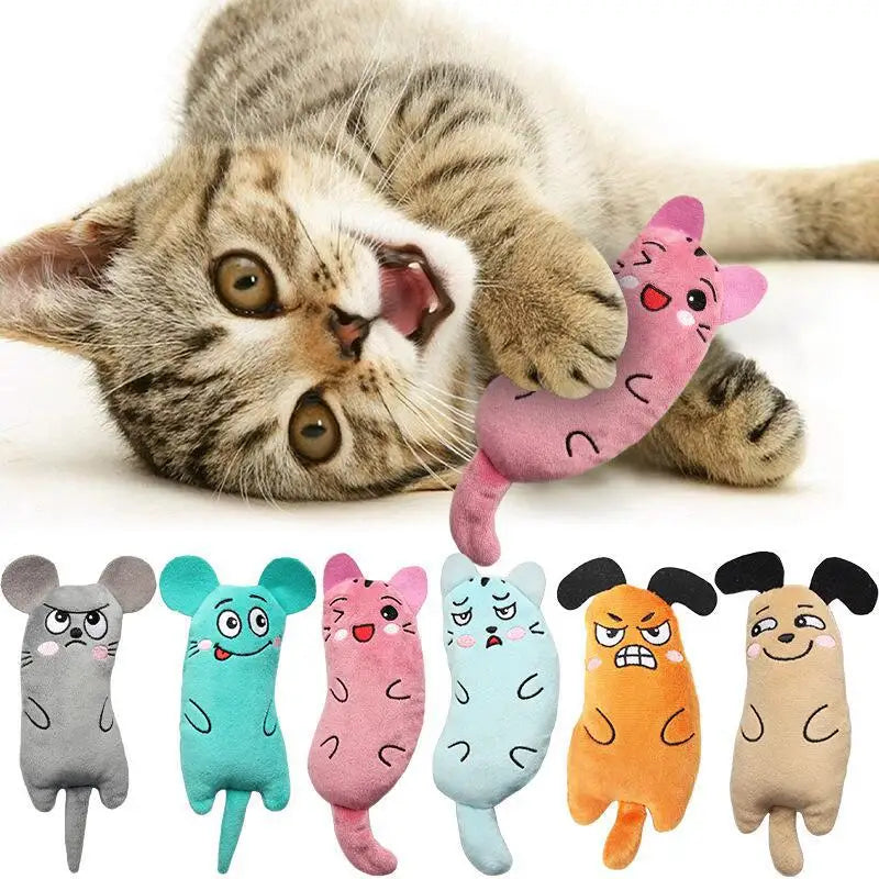 Funny Pet Plush Embroidery Catnip Toy Cat Expressive Mouse Toys Interactive Cat Toy Kitten Bite Resistance Toy Pet Accessories by HARMONYA STORE