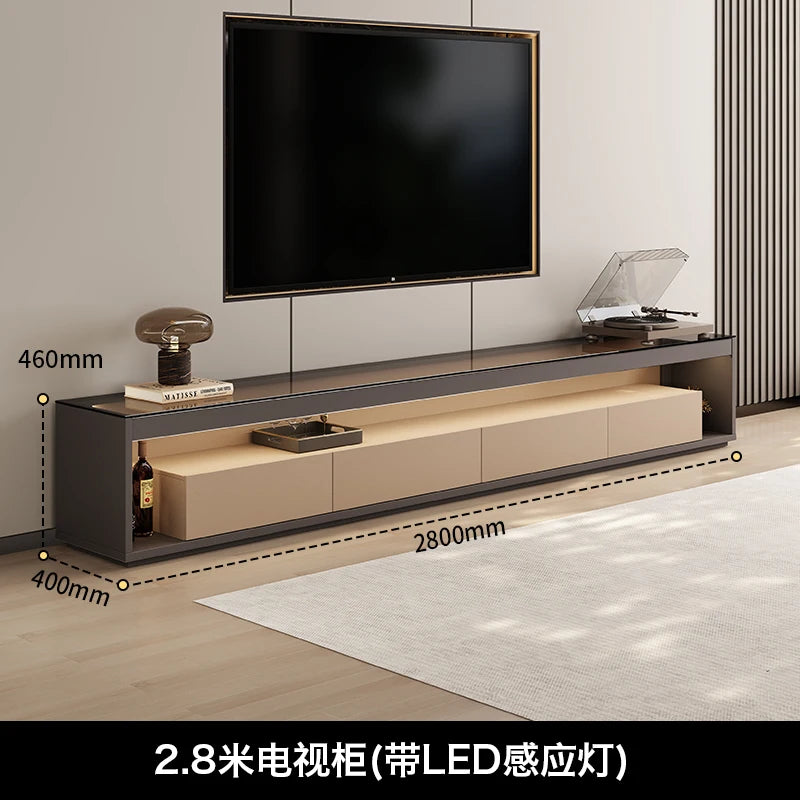 Glas Transparent Tv Table Cabinet Storage Luxury Floor Modern Tv Table Entertainment Center Meuble Television Salon Furnitures by HARMONYA STORE