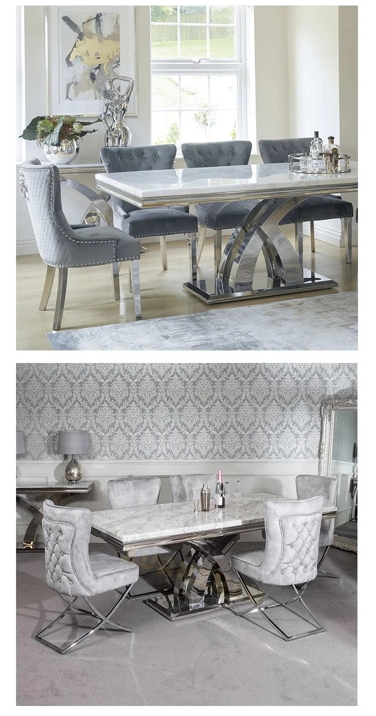 Modern Dining Table Set 6 Seater Marble Table Luxury Dining Tables Living Room, Furniture by HARMONYA STORE