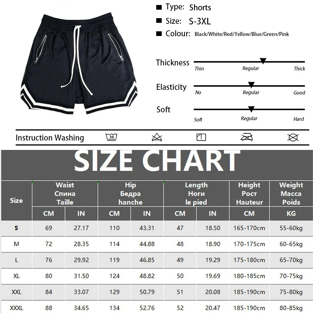 Summer New Men's Sports Fitness Shorts Men Basketball Game Training Running Casual Loose Quick-Drying Five-Point Pants by HARMONYA STORE