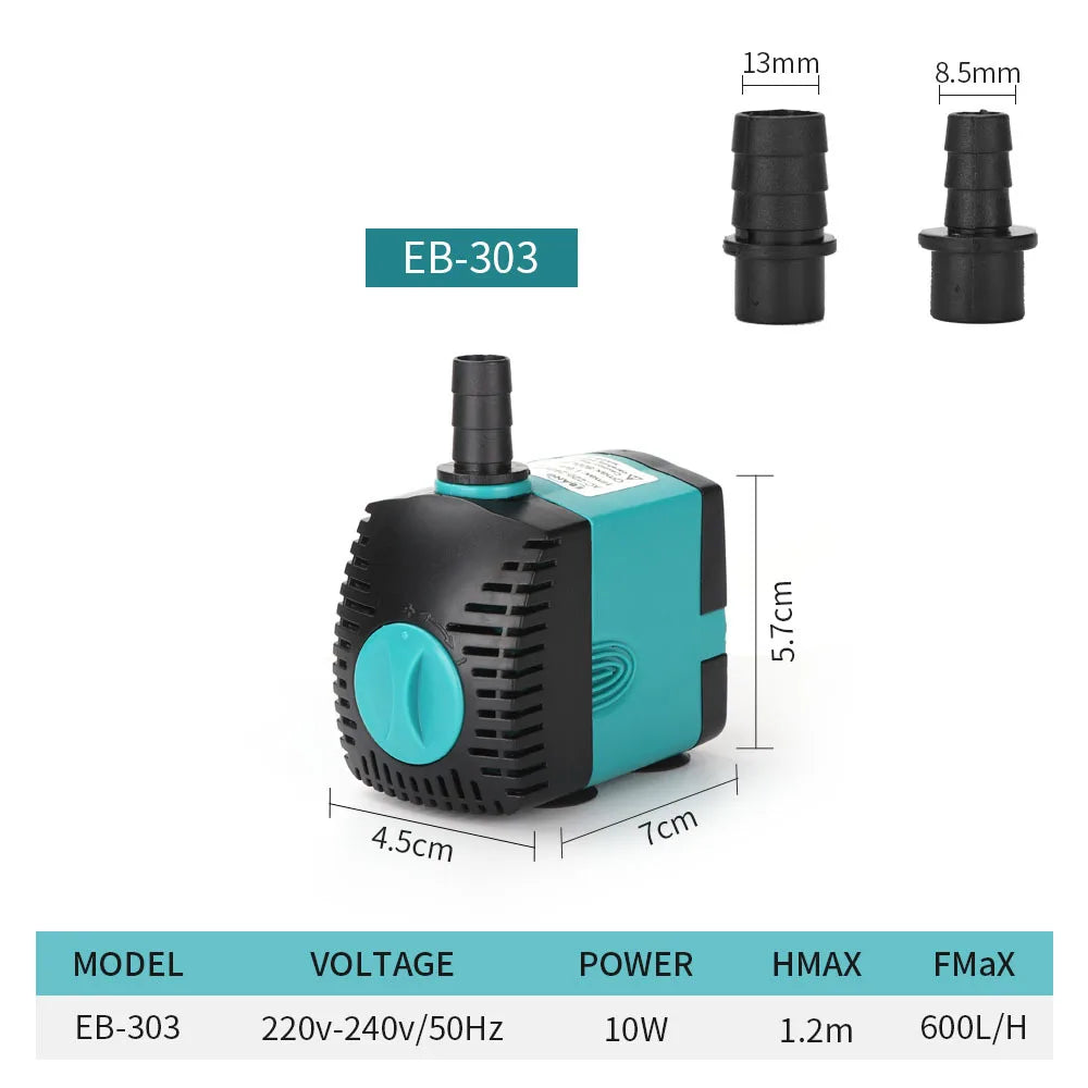 Ultra-Quiet 3-60W Submersible Water Fountain Pump Filter Fish Pond Aquarium Water Pump Tank Fountain EU US 220V-240V by HARMONYA STORE