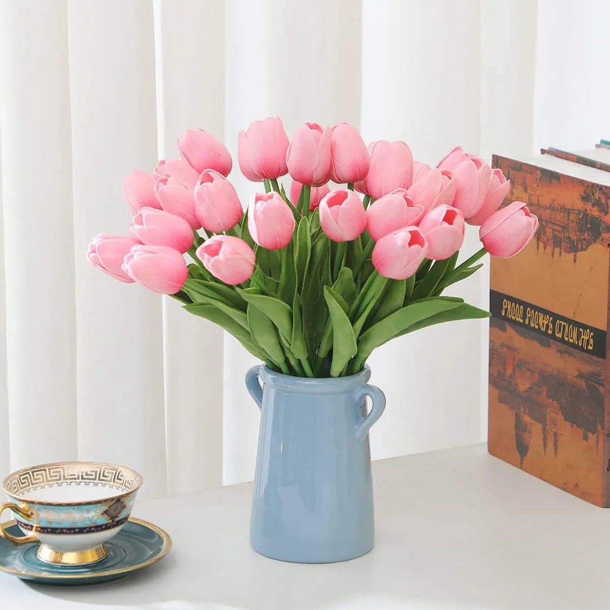 10Pcs Artificial Flower Realistic Touch Tulip Scrapbooking Vase Home Decor Wedding Garden Arch Garland Mother's Day Bouquet diy by HARMONYA STORE