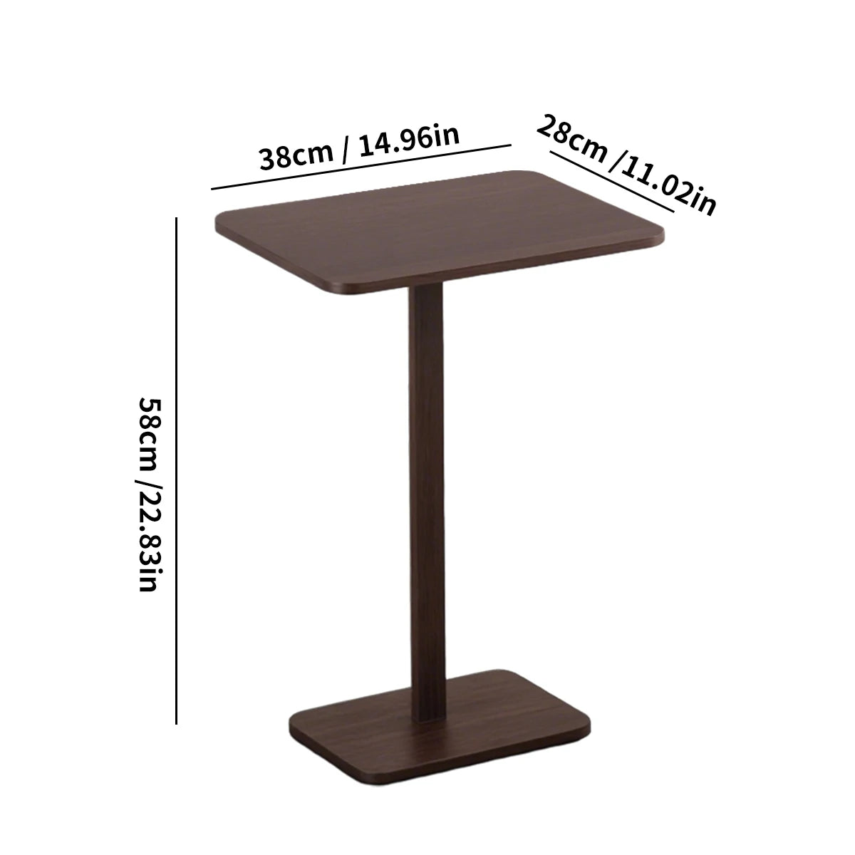 Minimalist C-Shaped End Table，Lightweight Sofa Bed Tray，Rustic Brown For Small Living Room TV Snack by HARMONYA STORE