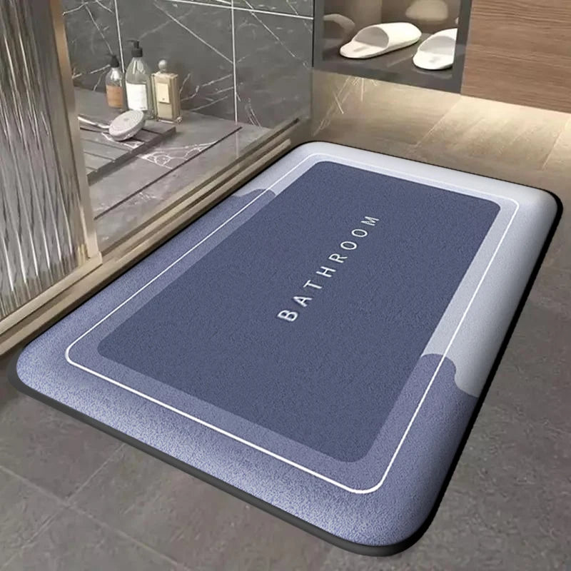 Thickened bathroom absorbent mat simple door dirt-resistant mat home kitchen mat quick-drying foot mat non-slip entry mat by HARMONYA STORE